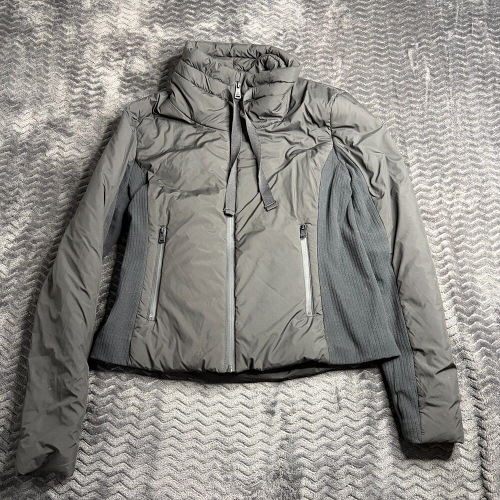 Bernardo Black Puffer Jacket Stand Collar Full Zip Womens Size Large
